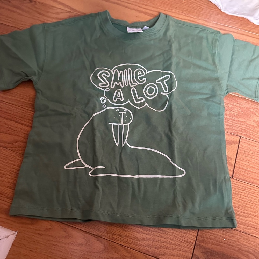 Never worn Green Kids Shirt with Walrus Print